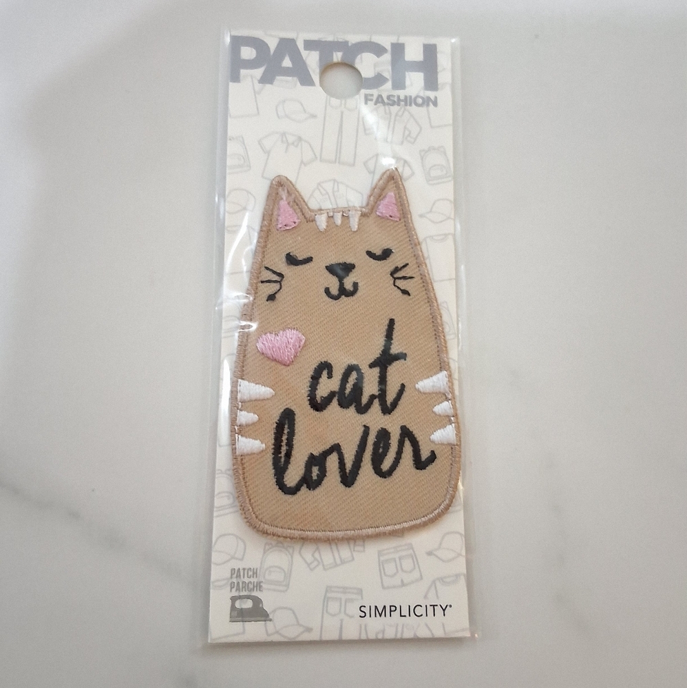 Tan Cat Lover Iron On Patch